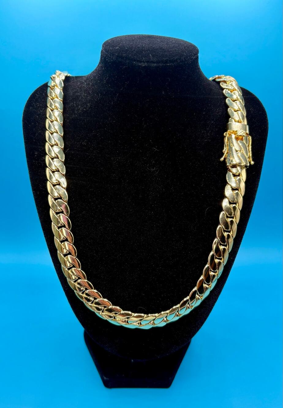 NEW - 24" 11mm 14k Gold Filled Cuban Link Chain w/ Box Lock